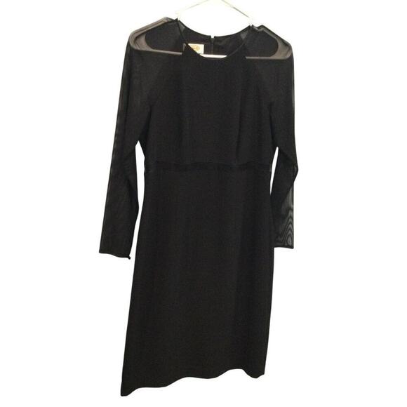 Talbots Women Sheer Long Sleeve Dress Black Size Petite 6 Corporate Goth Classic - Picture 1 of 10